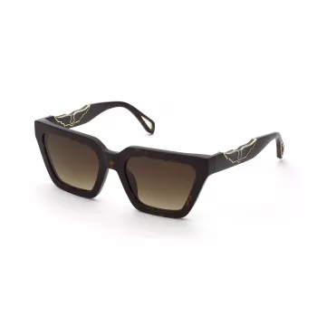 ZADIG & VOLTAIRE moteriški katės akies formos akiniai nuo saulės SZV418-53722Y Havana rudi gradientiniai 53mm
