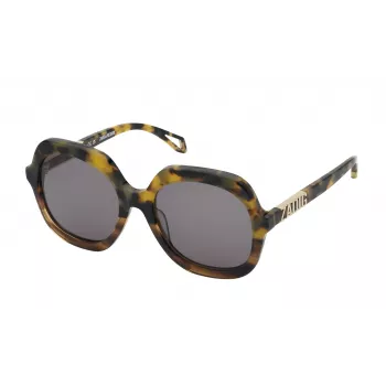 Zadig & Voltaire moteriški stačiakampiai akiniai nuo saulės SZV404-5607HL Havana / rudi gradientiniai 56 mm