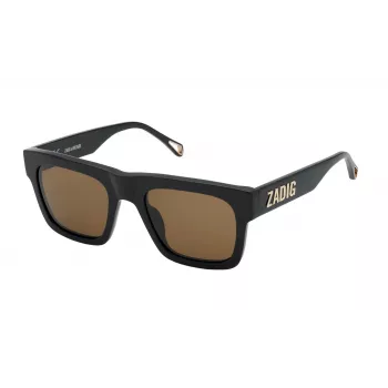 ZADIG & VOLTAIRE moteriški akiniai nuo saulės SZV325-530700 Rudi Havana acetatiniai kvadratiniai 53mm
