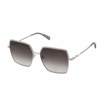 Moteriški ZADIG & VOLTAIRE akiniai nuo saulės SZV406-56594Y, juodas acetatinis rėmelis, gradientiniai pilki lęšiai, 56 mm