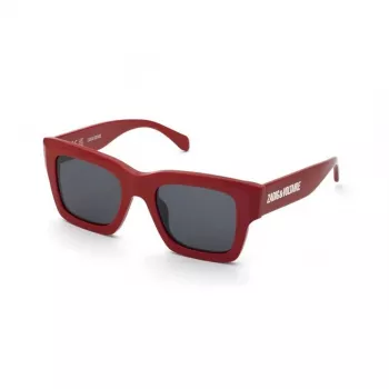 ZADIG & VOLTAIRE moteriški akiniai nuo saulės SZV421-5006XX (50/21/140 mm) juodas acetatinis rėmelis, pilki polikarbonatiniai lęšiai, UV400