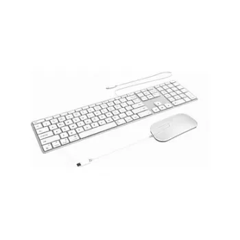 ZAGG Wired USB-C Keyboard and Mouse for Apple Devices - Sidabrinis (Šveicariškas išdėstymas)