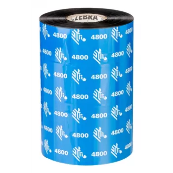 Zebra 4800 Series Resin Ribbon, 156mm x 450m, Black, 25.4mm Core, 12 Rolls/Box