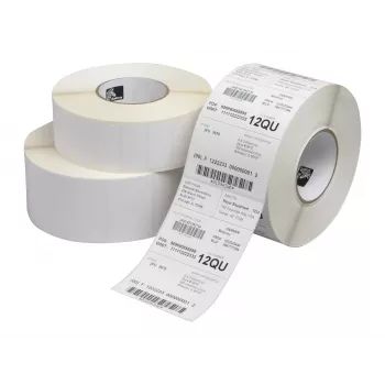 Zebra Z-Perform 1000T termo perdavimo popierinės etiketės – 29 x 10 mm, matinės, nuolatinis akrilo klijų sluoksnis, baltos (6341 vnt. ritinyje)