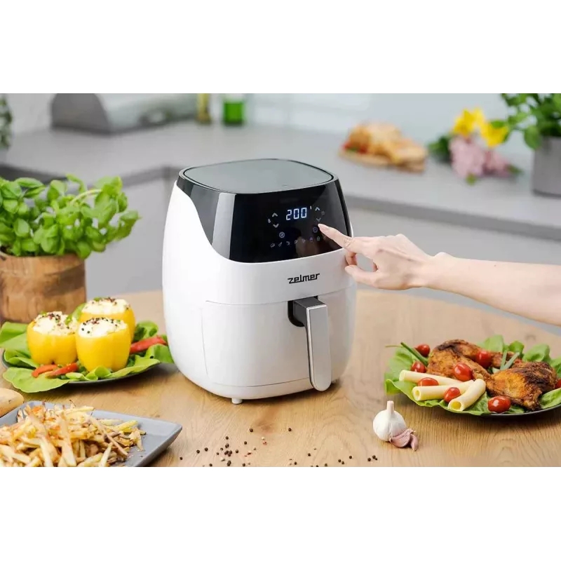 Zelmer ZAF5501W Oro gruzdintuvė be aliejaus, 5 l, 1500 W, skaitmeninis jutiklinis valdymas, balta