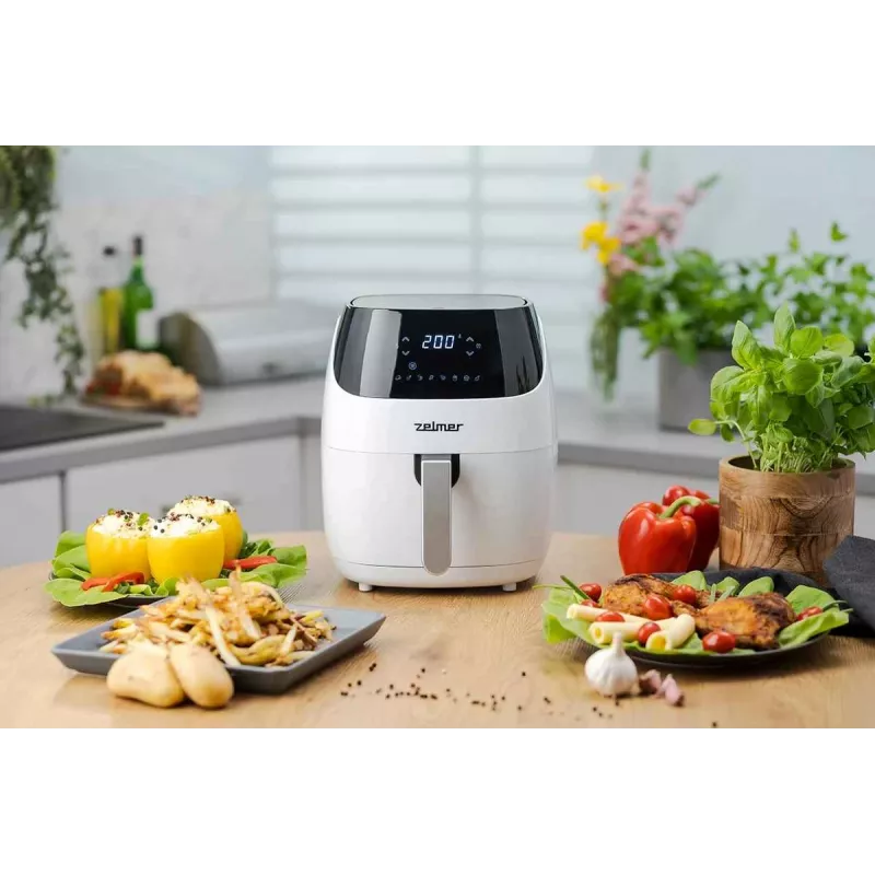 Zelmer ZAF5501W Oro gruzdintuvė be aliejaus, 5 l, 1500 W, skaitmeninis jutiklinis valdymas, balta