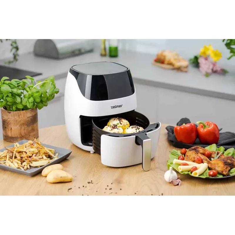 Zelmer ZAF5501W Oro gruzdintuvė be aliejaus, 5 l, 1500 W, skaitmeninis jutiklinis valdymas, balta