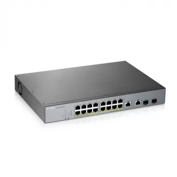 ZyXEL GS1350-18HP-EU0101F Smart Managed Gigabit PoE+ Switch su 16 PoE+ prievadų ir 2 SFP jungtimis, 250W biudžetas