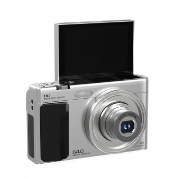 XREC C89 skaitmeninis fotoaparatas, 4K/30 k./s, 10× optinis priartinimas, 3,2 col. pasukamas LCD, sidabrinis