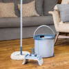 YORK Rotary MOP SPECIAL grindų valymo rinkinys su kojiniu pedalu, 12L kibiru, teleskopine rankena, 2 mikropluošto galvutėmis