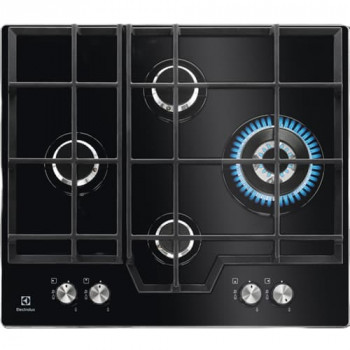 Electrolux KGG6456K 60 cm įmontuojama dujinė kaitlentė su 4 degikliais, juodas stiklas