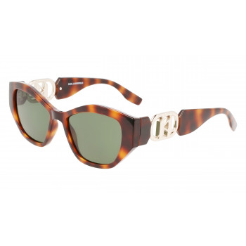 Karl Lagerfeld KL6086SH-240 moteriški kvadratiniai akiniai nuo saulės, Havana rėmelis, rudi gradientiniai stiklai, 54 mm