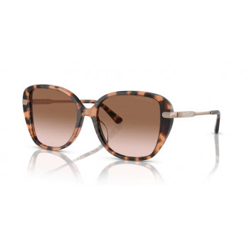 Michael Kors MK2185BU34491 moteriški cat eye akiniai nuo saulės, tamsaus vėžlio atspalvio rėmeliai, rudi gradientiniai lęšiai, 56/17/140 mm