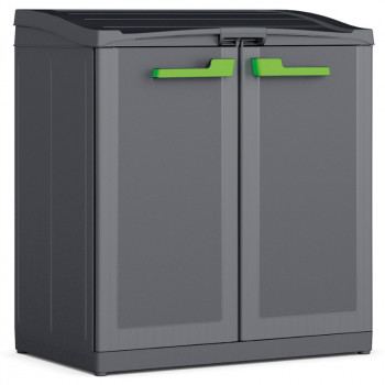 Keter Split Basic 110L atliekų rūšiavimo sistema, 68x39x85cm, tamsiai pilka/juoda