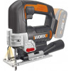 WORX WX543.9 20V akumuliatorinis siaurapjūklis su 4 švytuoklės nustatymais, greitu ašmenų keitimu be įrankių, LED apšvietimu, 80 mm medienos pjovimo galimybe