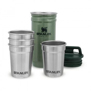 STANLEY Adventure degustacinių stikliukų rinkinys, 4 stikliukai 59mL su laikymo rėmu, žalias