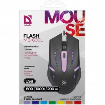 Pelė DEFENDER FLASH MB-600L optinė LED 1200dpi 4P