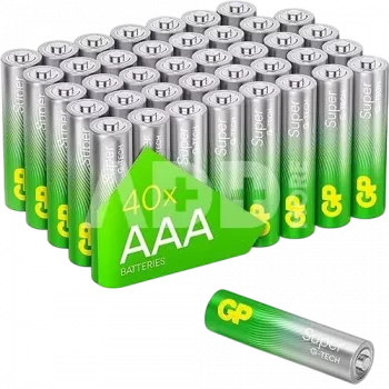 GP AAA (Micro) Super Alkaline baterijų rinkinys 40 vnt. - GP 03024AETA-B40