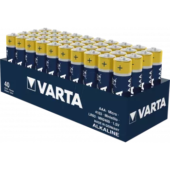 Vienkartinė šarminė AAA baterija Varta Longlife Power 1,5 V, 40 vnt. pakuotė