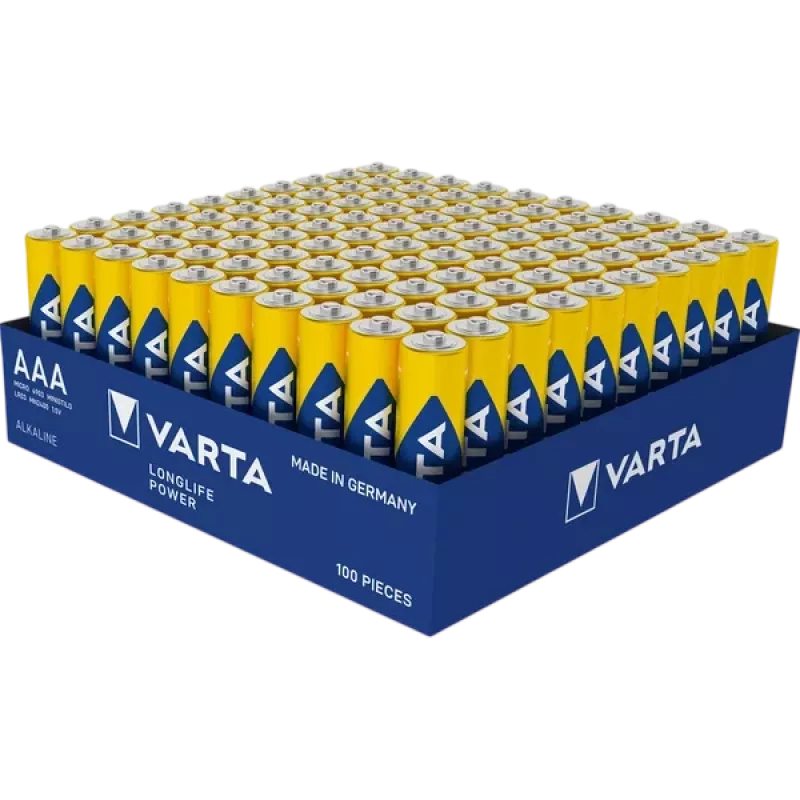 Baterijos Varta Longlife Power LR03 (AAA, Micro) 100 vnt. – šarminiai elementai