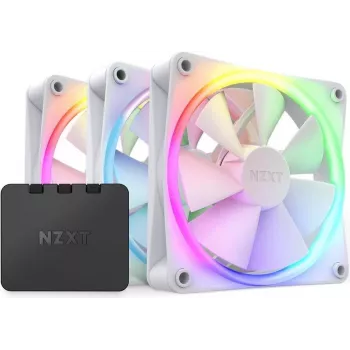 NZXT F120 RGB 120 mm ARGB Reverse Blade Triple Pack - Baltas