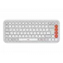 LOGITECH belaidė klaviatūra Pop Icon Keys - Off White & Orange QWERTZ vokiška