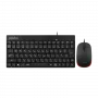 Perixx PERIDUO-212 DE, mini USB klaviatūros ir pelės rinkinys, juodas
