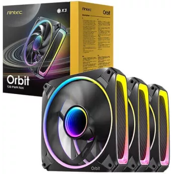 Antec Orbit 120 ARGB PWM 3 vnt. korpuso ventiliatoriai - juodi