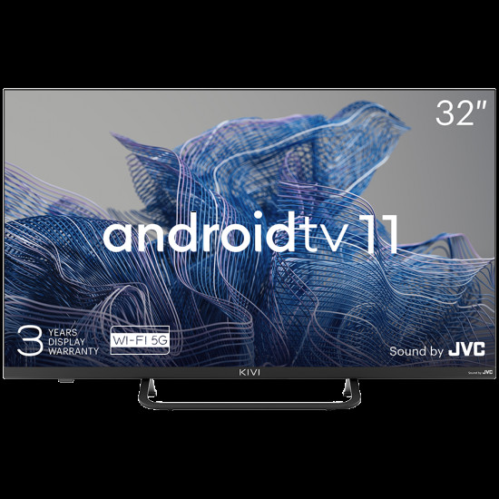 32', FHD, Android TV 11, Black, 1920x1080, 60 Hz, Sound by JVC, 2x8W, 27 kWh/1000h , BT5.1, HDMI ports 3, 24 months