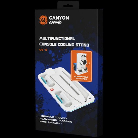 CANYON cooling stand CS-5 RGB PS5 Slim Charge White