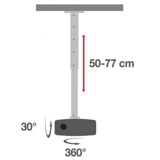 Universal projector ceiling mount 50-77cm 15kg