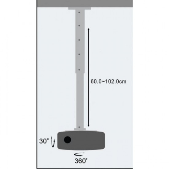 Universal projector celling mount 60-120cm 15kg