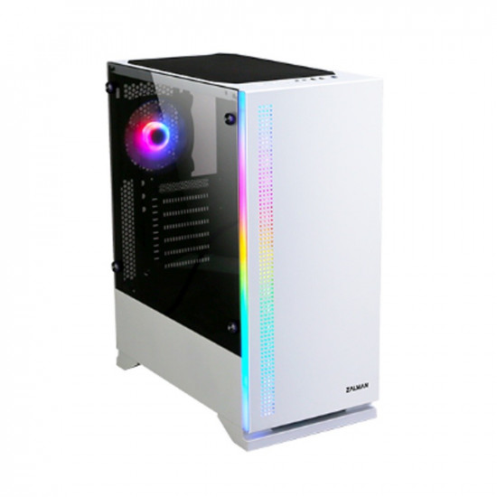 ZALMAN S5 WHITE ATX Mid Tower PC Case RGB fan T