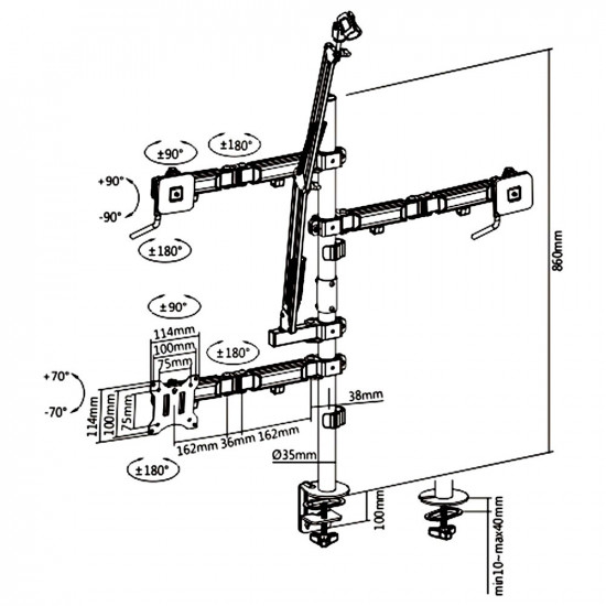 All-in-one monitor holder NanoRS RS164