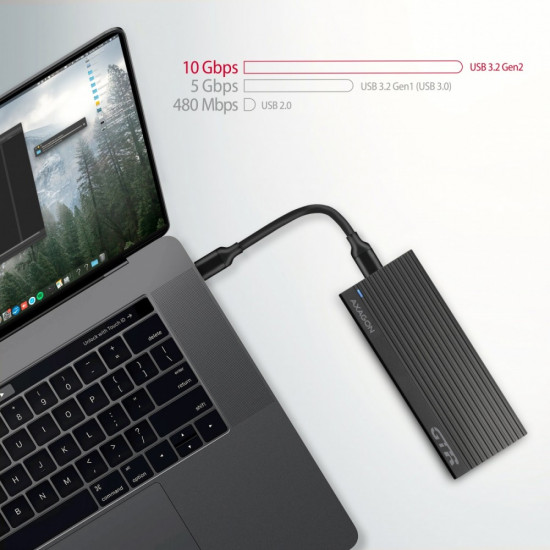 THIN RIB 42-80mm box USB-C 3.2 Gen2 - M.2 NVMe SSD