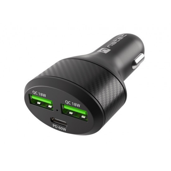 Car charger 2x USB 1x USB-C QC 3.0