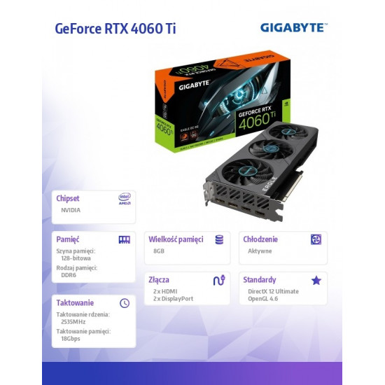 Graphics card GeForce RTX 4060 Ti Eagle OC 8GB GDDR6X 128bit