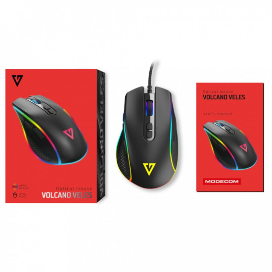 Optical wired mouse Volcano Veles black