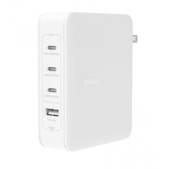  adowarka cienna 140W 4-ports (3xC 1xA) UK, EU, US Plugs white