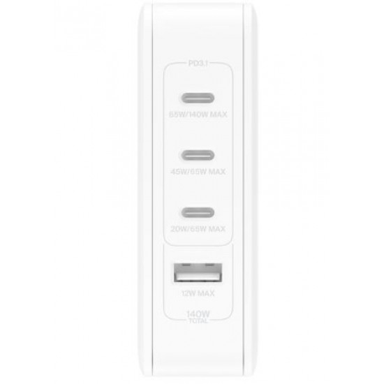  adowarka cienna 140W 4-ports (3xC 1xA) UK, EU, US Plugs white