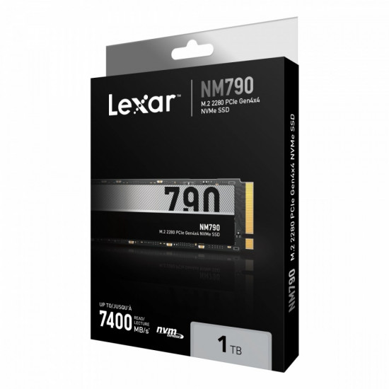 SSD|LEXAR|NM790|1TB|M.2|PCIe Gen4|NVMe|Write speed 6500 MBytes/sec|Read speed 7400 MBytes/sec|2.45mm|TBW 1000 TB|MTBF 1500000 hours|LNM790X001T-RNNNG