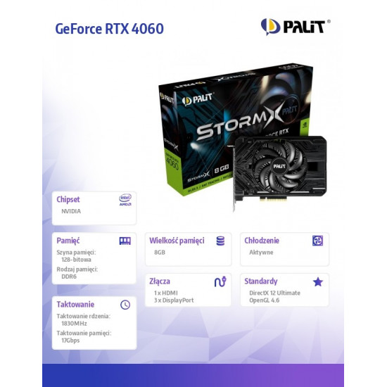 Graphics card GeForce RTX 4060 StormX 8GB GDDR6 128bit