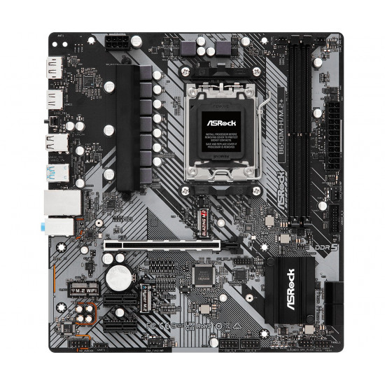 Mainboard|ASROCK|AMD B650|SAM5|Micro-ATX|Memory DDR5|Memory slots 2|1xPCI-E|2xPCI-Express 4.0 1x|1xPCI-Express 4.0 16x|1xM.2|1xHDMI|1xDisplayPort|1xAudio-In|1xAudio-Out|1xMicrophone|2xUSB 2.0|3xUSB 3.2|1xUSB-C|1xRJ45|B650M-H/M.2+