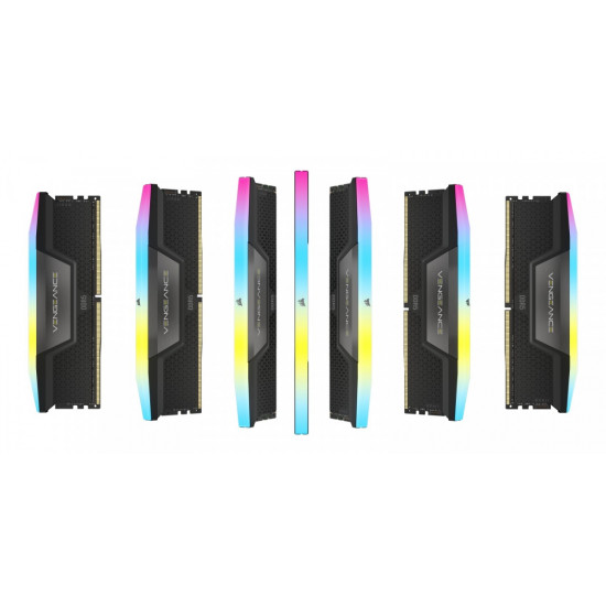 CORSAIR VENGEANCE RGB 32GB 2x16GB DDR5 6000MT/s DIMM Unbuffered 36-44-44-96 Std PMIC XMP 3.0 Black Heatspreader PCB 1.4V