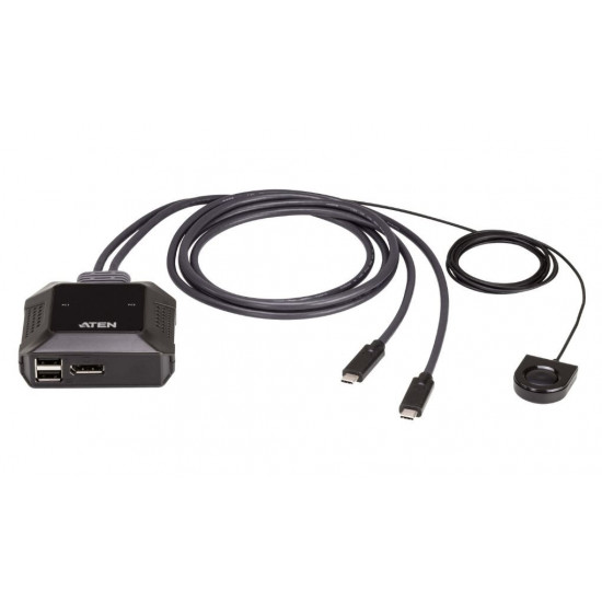 2-Port 4K USB-C DP Cable KVM Switch