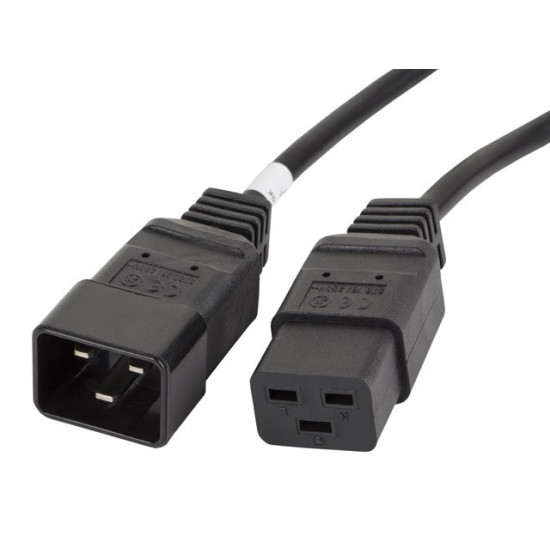 Power cord extension cord IEC 320 C19 - C20 VDE 1.8M VDE black