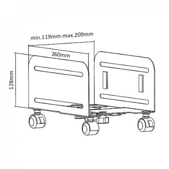 Computer stand cart mobile for CPU MC-851