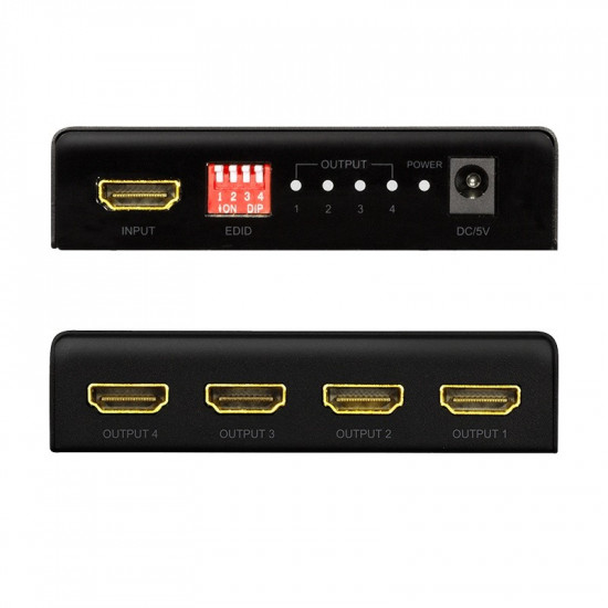 HDMI splitter 1x4-port 4K/60Hz, EDID