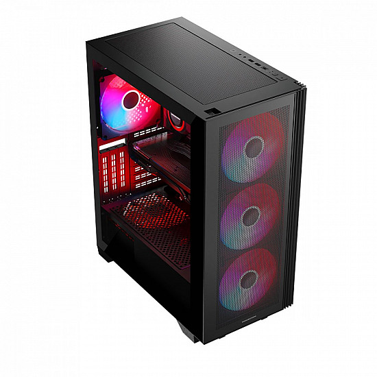 Black CASE MISTRAL ARGB FLOW MIDI USB 3.0x2