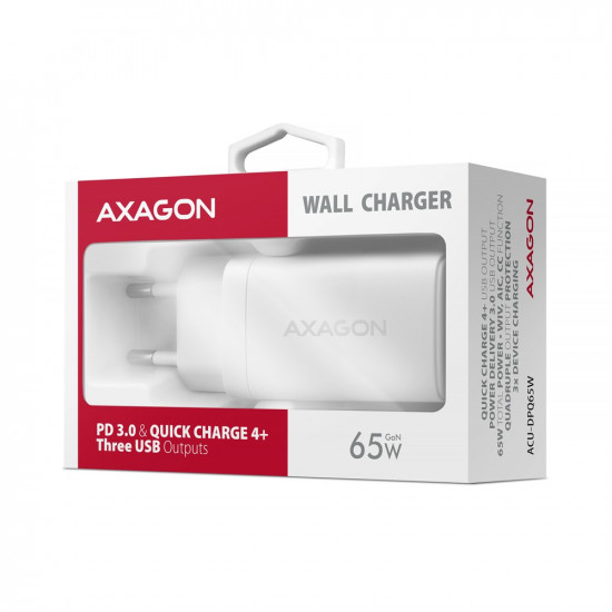 ACU-DPQ65W GaN 3xport wall charger 65W white